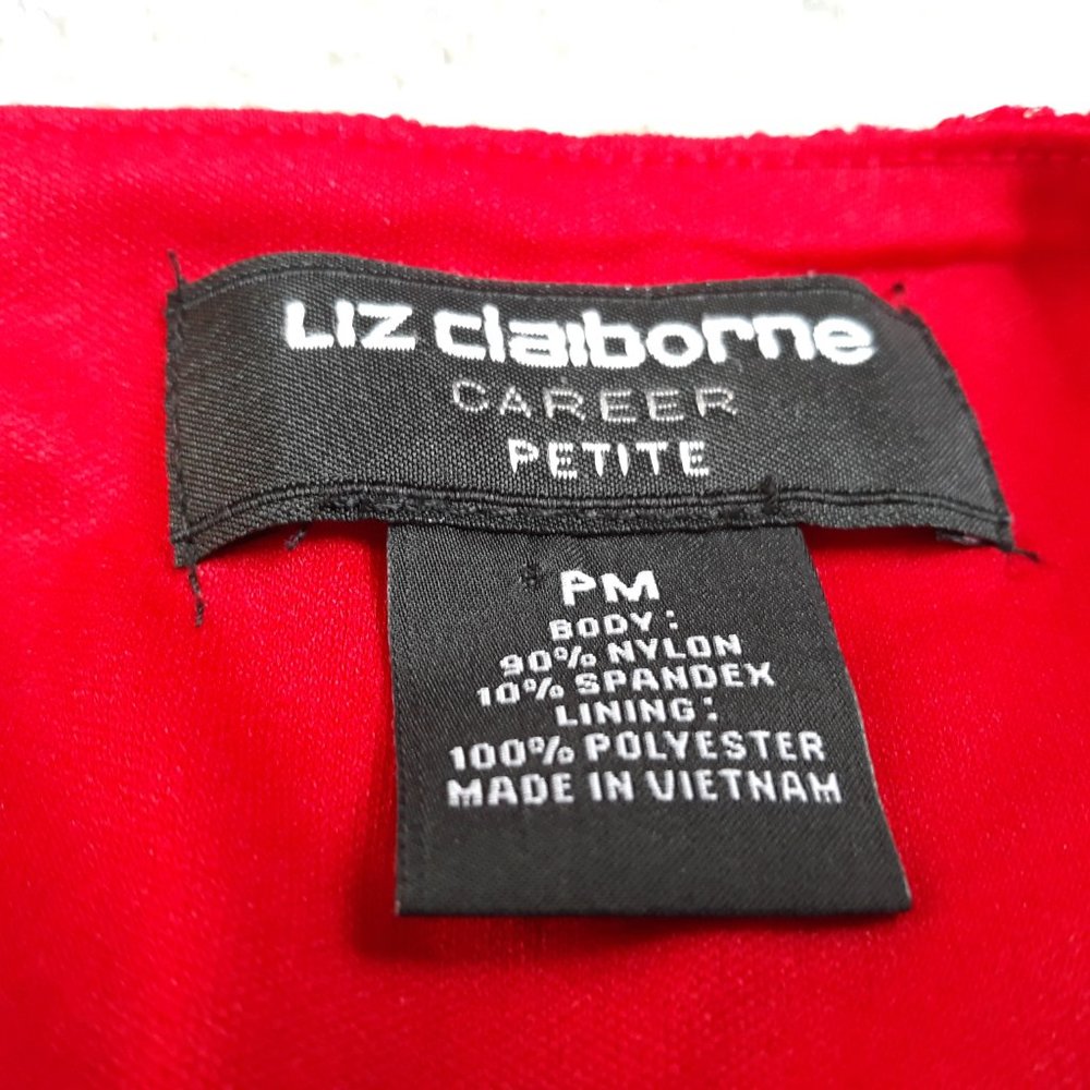 LIZ CLAIBORNE Women's Blouse Sz. PM Red Lace - Picture 3 of 4